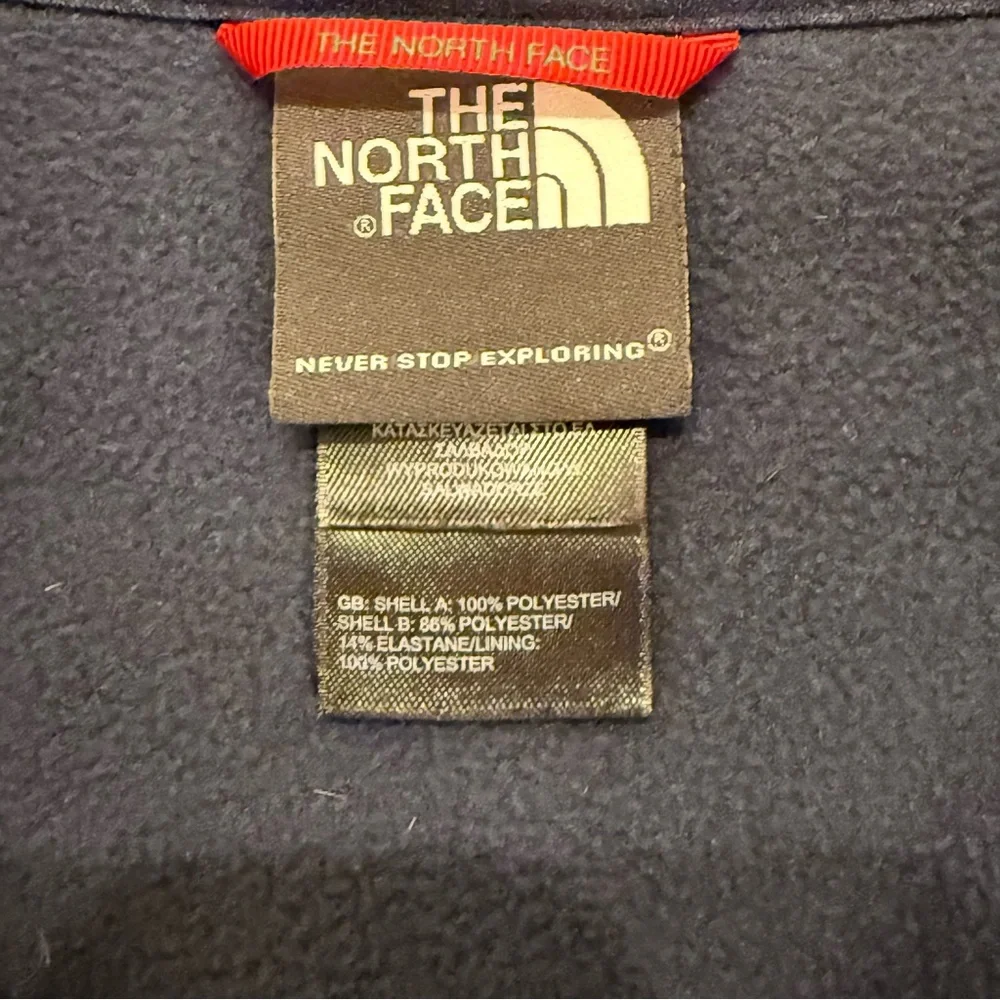 The North Face Mens FlashDry Fleece Quarter‎ Zip Pullover Navy Blue Grey Large